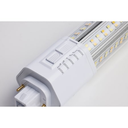 Satco 14 Watt LED PL CCT Selectable Lumens Selectable Type B Ballast Bypass White Finish 120/277 Volt S21413